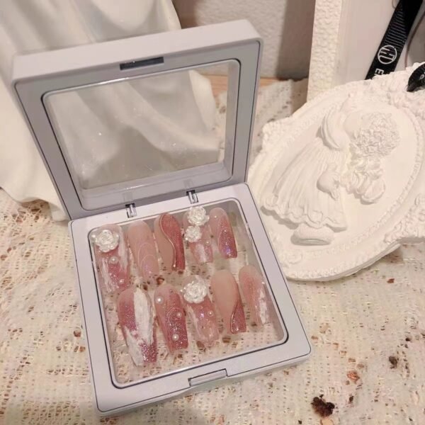 Pink Camellia Style-Medium Coffin/Ballerina - Image 2