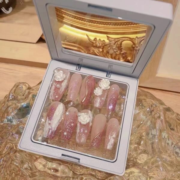 Pink Camellia Style-Medium Coffin/Ballerina - Image 3