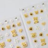 5D Cute Honey Bear Embossed Nail Sticker - Image 3