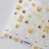 5D Cute Honey Bear Embossed Nail Sticker - Image 4