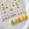 5D Cute Honey Bear Embossed Nail Sticker