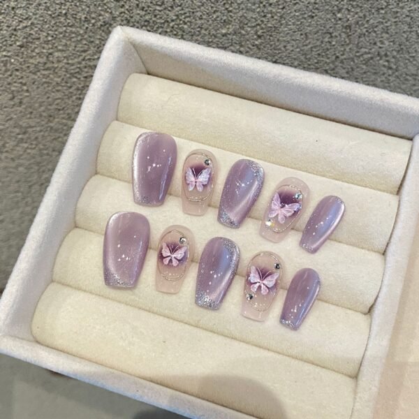 Purple Butterfly Short Coffin/Ballerina - Image 3
