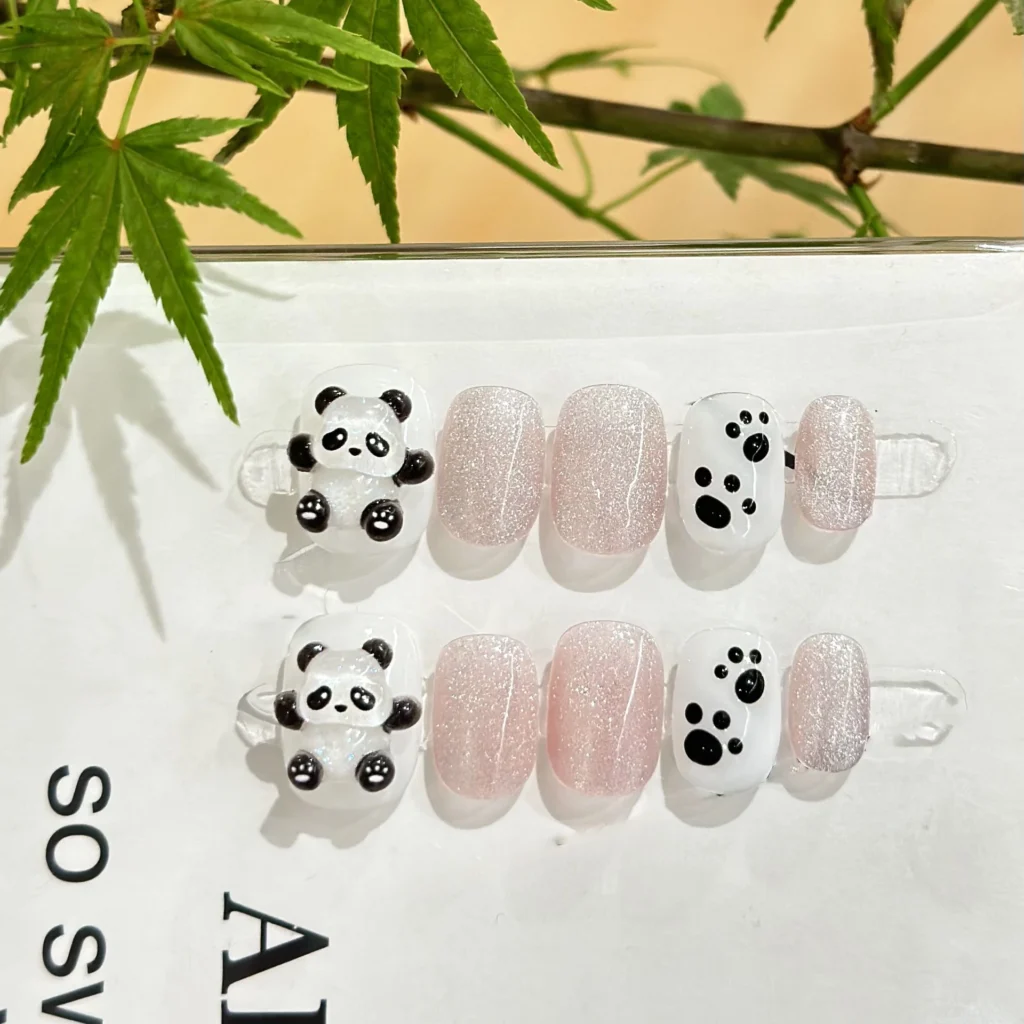 cute panda nails easy panda nails press on nails false nails