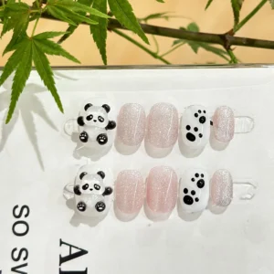 cute panda nails easy panda nails press on nails false nails